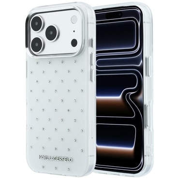 Ovitek Karl Lagerfeld "IML Rhinestones and Electroplated Logo" za iPhone 17 Pro / 18 Pro - white