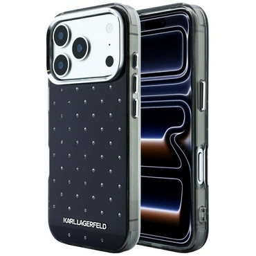 Ovitek Karl Lagerfeld "IML Rhinestones and Electroplated Logo" za iPhone 17 Pro Max / 18 Pro Max - black