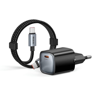 Stenski 45W polnilec Mcdodo "Nano Series CH-4433" USB-C z USB-C kablom 1.2m - black
