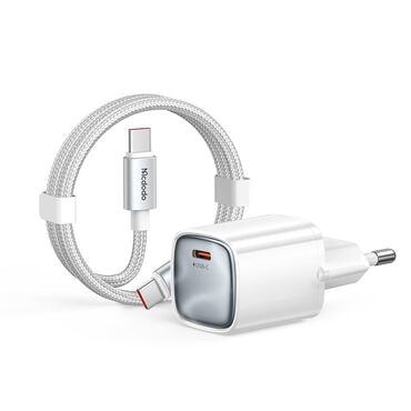 Stenski 65W polnilec Mcdodo "Nano Series CH-8262" GaN, USB-C, z 1.2m kablom - white