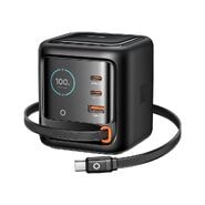 100W polnilec Mcdodo "FreeGo Series CH-1391" 2x USB-C Plus 1x USB-A, z izvlečnim USB-C kablom in digitalnim prikazovalnikom - black