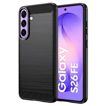 TPU gel ovitek "Brushed Carbon" za Samsung Galaxy S25 FE / S26 FE - črn