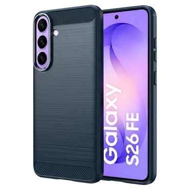 TPU gel ovitek "Brushed Carbon" za Samsung Galaxy S25 FE / S26 FE - moder