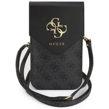 Univerzalna torbica za Guess Universal Phone Pouch 4G Grained Classic Logo (GUWBPG4L4CNK) Universal Eco Adjustable - black
