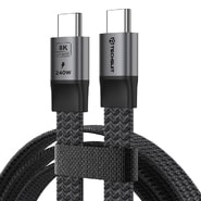 Polnilni in podatkovni 240W USB-C kabel Techsuit "ElysiumSync Pro (CX1)" - USB4.0 Gen 4 - 40Gbps - 8K pri 60Hz - 1m - gray