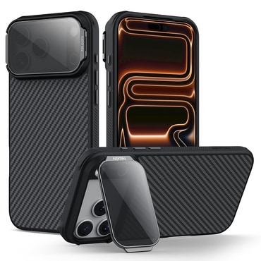 Premium ovitek Nillkin "CarboProp Magnetic" z zaščito leče za iPhone 17 Pro / 18 Pro - black