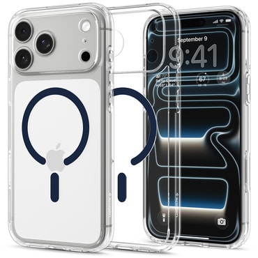 Ovitek Spigen "Ultra Hybrid Mag" za iPhone 17 Pro / 18 Pro - clear / deep blue