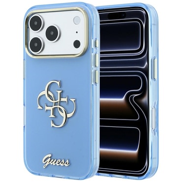 Ovitek Guess "IML 4G Metal Script" za iPhone 17 Pro / 18 Pro - light blue