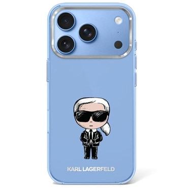 Premium ovitek Karl Lagerfeld "IML Ikonik Sketch Print MagSafe" za iPhone 17 Pro / 18 Pro - blue