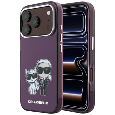 Premium ovitek Karl Lagerfeld "IML KC Bodies Sketch Print MagSafe" za iPhone 17 Pro / 18 Pro - burgundy