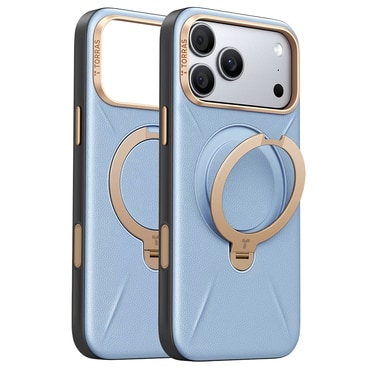 Premium ovitek Torras "QPRO Leather" za iPhone 17 Pro / 18 Pro - blue