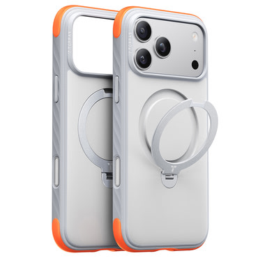 Premium ovitek Torras "Ostand Q3 Rugged" za iPhone 17 Pro Max / 18 Pro Max - sunrise white