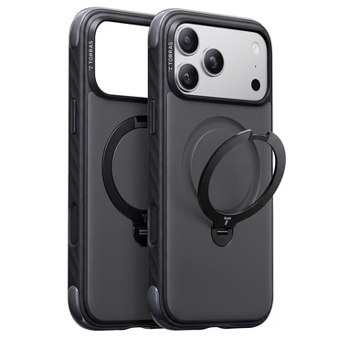 Premium ovitek Torras "Ostand Q3 Rugged" za iPhone 17 Pro / 18 Pro - jet black