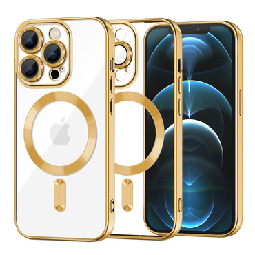 Ovitek Techsuit "Luxury Crystal MagSafe" za iPhone 12 Pro Max - gold