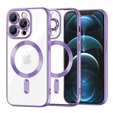 Ovitek Techsuit "Luxury Crystal MagSafe" za iPhone 12 Pro Max - light purple