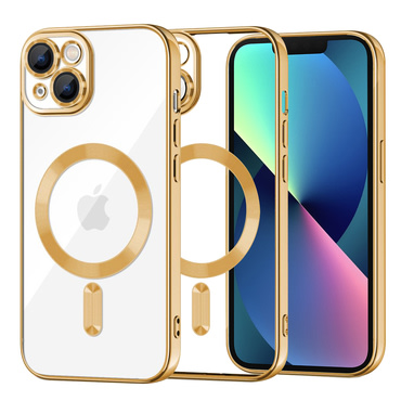 Ovitek Techsuit "Luxury Crystal MagSafe" za iPhone 13 - gold