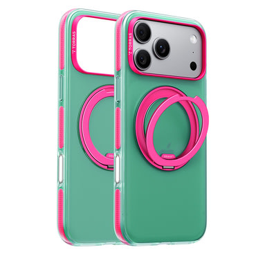 Premium ovitek Torras "Ostand O3 Hue" za iPhone 17 Pro / 18 Pro - neon moss