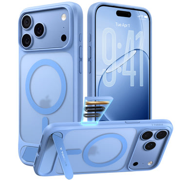 Premium ovitek Torras "Ostand L1 Guardian" za iPhone 17 Pro / 18 Pro - blue