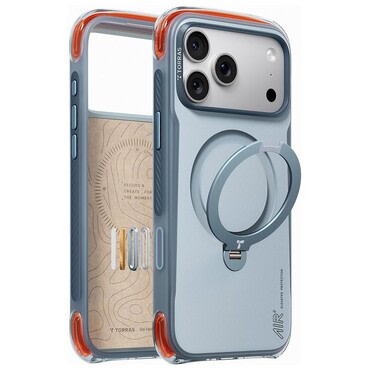 Premium ovitek Torras "Ostand Q3 Air Pro" za iPhone 17 Pro / 18 Pro - light blue