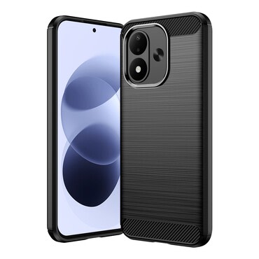 TPU gel ovitek "Brushed Carbon" za Xiaomi Redmi Note 17 4G / 5G - black