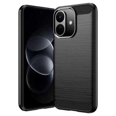 TPU gel ovitek "Brushed Carbon" za Xiaomi Redmi Note 17 Pro 5G - black