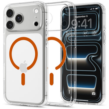 Ovitek Spigen "Ultra Hybrid Mag" za iPhone 17 Pro Max / 18 Pro Max - clear / orange
