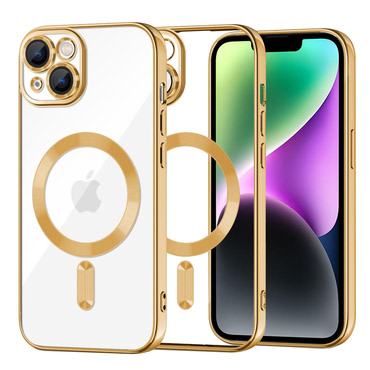 Ovitek Techsuit "Luxury Crystal MagSafe" za iPhone 14 - gold