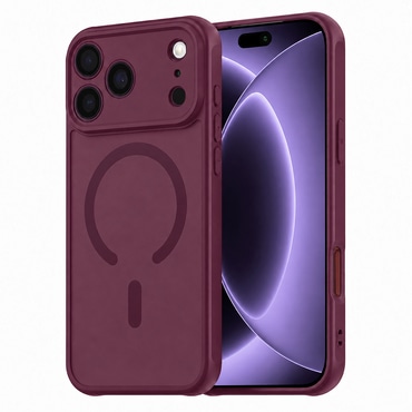Hibridni ovitek "HaloFrost II MagSafe" za iPhone 17 Pro / 18 Pro - dark cherry