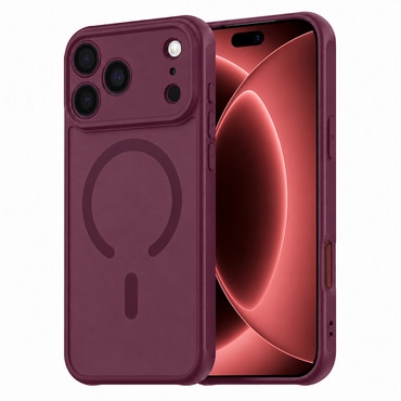 Hibridni ovitek "HaloFrost II MagSafe" za iPhone 17 Pro Max / 18 Pro Max - dark cherry