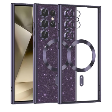TPU gel ovitek Techsuit "Luxury Glitter MagSafe" za Samsung Galaxy S24 Ultra - deep purple