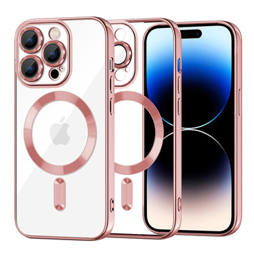 Ovitek Techsuit "Luxury Crystal MagSafe" za iPhone 14 Pro - pink