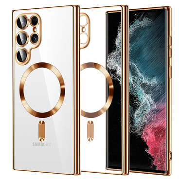 Ovitek Techsuit "Luxury Crystal MagSafe" za Samsung Galaxy S22 Ultra - gold