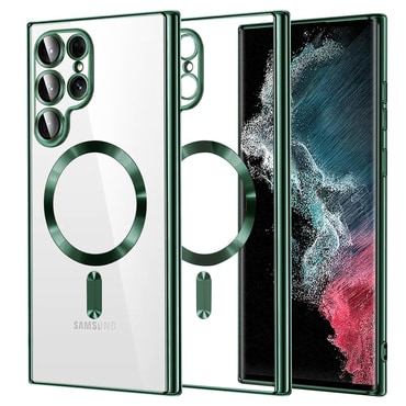 Ovitek Techsuit "Luxury Crystal MagSafe" za Samsung Galaxy S22 Ultra - deep green