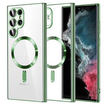 Ovitek Techsuit "Luxury Crystal MagSafe" za Samsung Galaxy S22 Ultra - light green