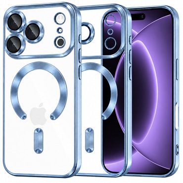 Ovitek Techsuit "Luxury Crystal MagSafe" za iPhone 17 Pro / 18 Pro - light blue