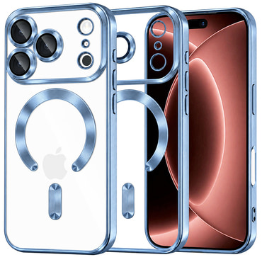 Ovitek Techsuit "Luxury Crystal MagSafe" za iPhone 17 Pro Max / 18 Pro Max - light blue