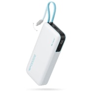 Power bank Cuktech "LPB200N " 20000mAh 45W z vgrajenim kablom USB-C in Lightning, LED prikazovalnik - white