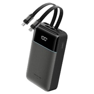 Power bank Cuktech "LPB200NL" 20000mAh z vgrajenima USB-C in Lightning kablom in zaslonom, 40W - grey