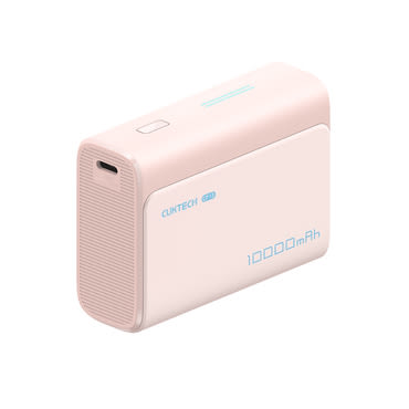 Power bank Cuktech "PB100" 10000mAh z USB-C kablom, 30W, indikatorjem - pink