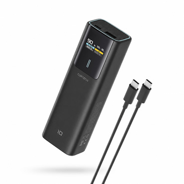 Power bank Cuktech "PB100P" 10000mAh 150W z USB-C kablom in prikazovalnikom - black