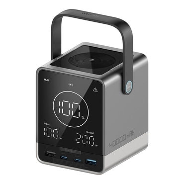 Power bank Cuktech "P01" 40000mAh, 300W, z brezžičnim polnjenjem in vgrajenim prikazovalnikom - black