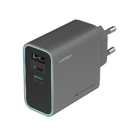 Stenski polnilec Cuktech "AD653C EU" 65W, 2x USB-C, 1x USB-A, GaN tehnologija - grey