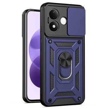 Oklepni ovitek MaX-Armor z obročem, kovinsko ploščico in zaščito zadnjih kamer za Xiaomi Redmi Note 17 4G / 5G - blue