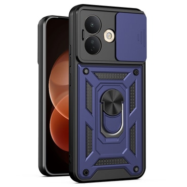 Oklepni ovitek MaX-Armor z obročem, kovinsko ploščico in zaščito zadnjih kamer za Xiaomi Redmi Note 17 Pro 5G - blue