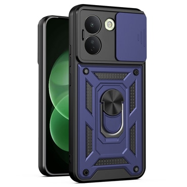 Oklepni ovitek MaX-Armor z obročem, kovinsko ploščico in zaščito zadnjih kamer za Xiaomi Redmi Note 17 Pro Max - blue