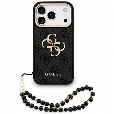 Ovitek Guess "Hardcase 4G Classic Logo" s paščkom za iPhone 17 Pro Max / 18 Pro Max - black gold