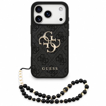 Ovitek Guess "Hardcase 4G Classic Logo" s paščkom za iPhone 17 Pro Max / 18 Pro Max - black