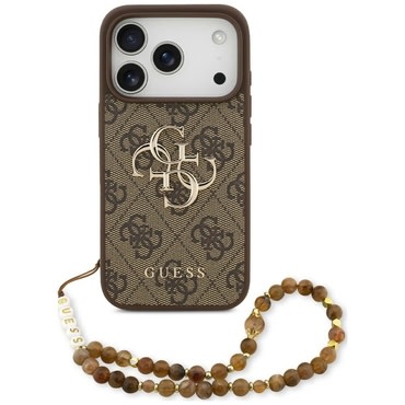 Ovitek Guess "Hardcase 4G Classic Logo" s paščkom za iPhone 17 Pro / 18 Pro - brown