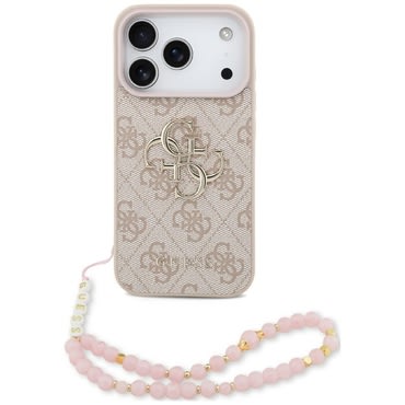 Ovitek Guess "Hardcase 4G Classic Logo" s paščkom za iPhone 17 Pro Max / 18 Pro Max - pink