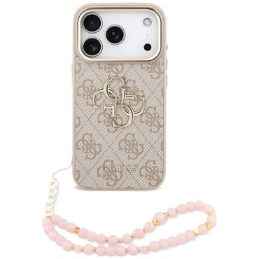 Ovitek Guess "Hardcase 4G Classic Logo" s paščkom za iPhone 17 Pro Max / 18 Pro Max - pink